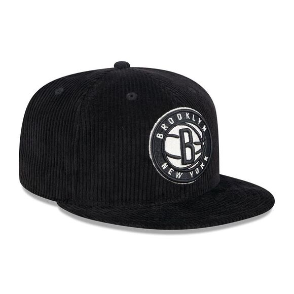 New Era Brooklyn Nets NBA Fitted Hat Letterman Pin Mens Black 5950